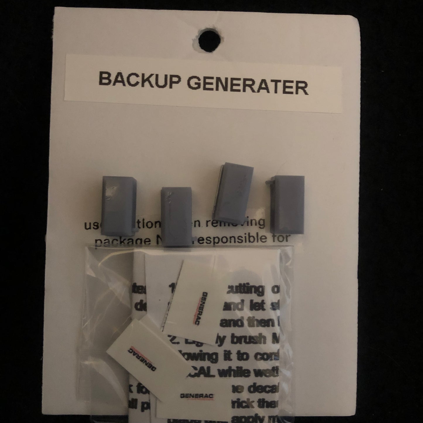 Backup Generator, 4 per package