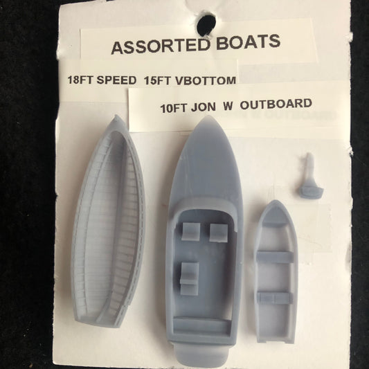 Assorted Boats – 1 each 18 ft Speed, 15 ft V-Bottom, 10 ft w/Outboard Motor