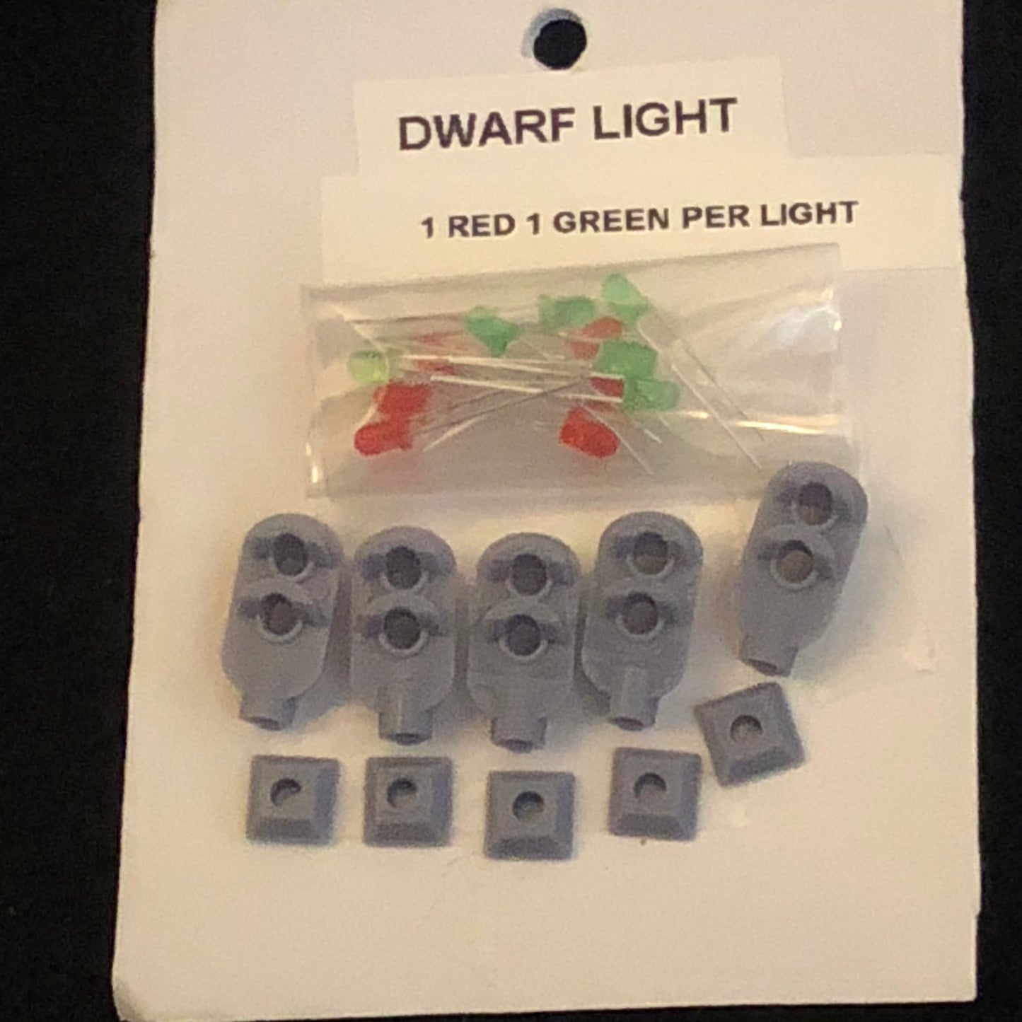 Dwarf Lights, 1 Red, 1 Green each – 5 per package