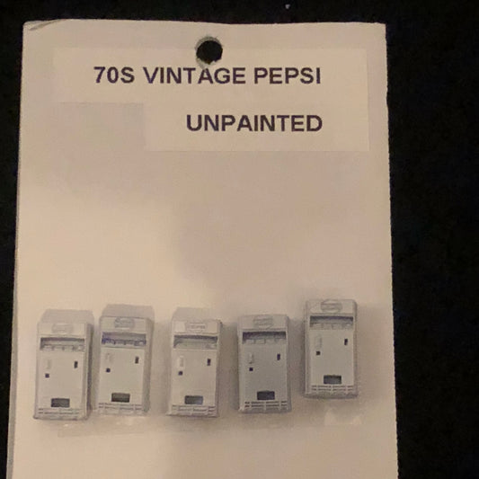 Vintage Pepsi Vending Machines, 1970 Style, UNPAINTED – 5 per package